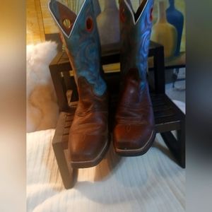 Brown and Blue Western Boots